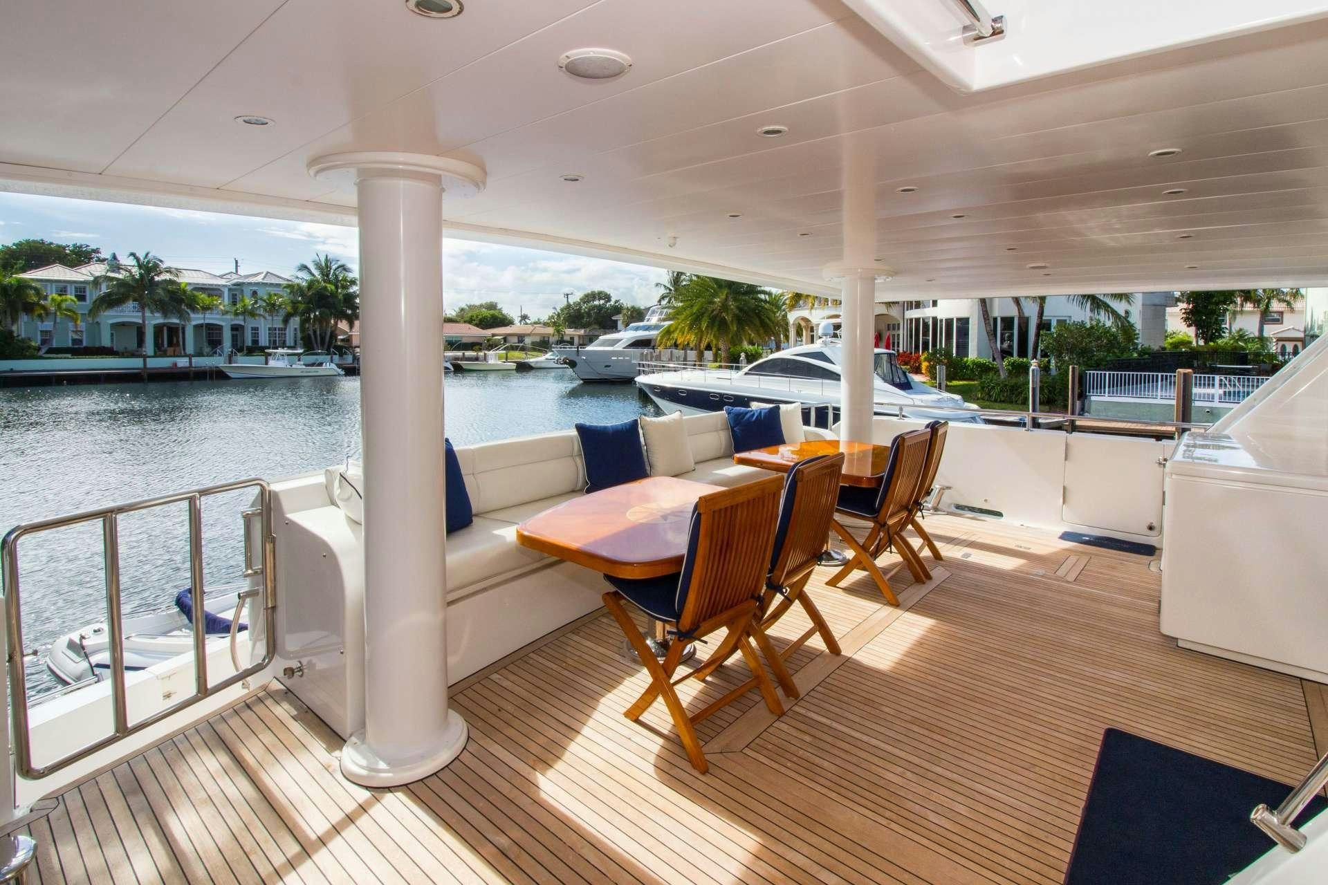 a room with a table and chairs aboard SANCTUARY Yacht for Charter