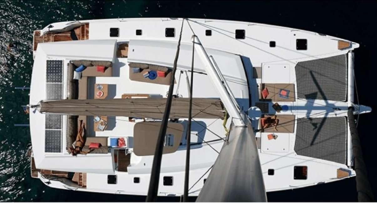 a house with a deck and a pool aboard ENCHANTE Yacht for Charter