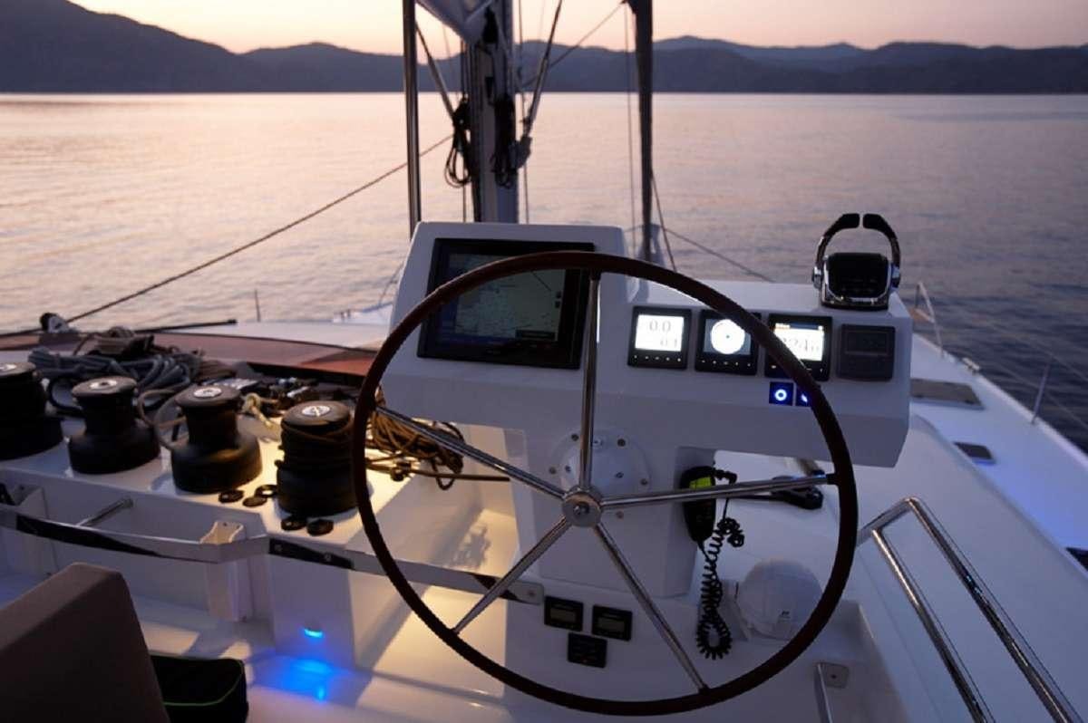 a cockpit of a plane aboard ENCHANTE Yacht for Charter