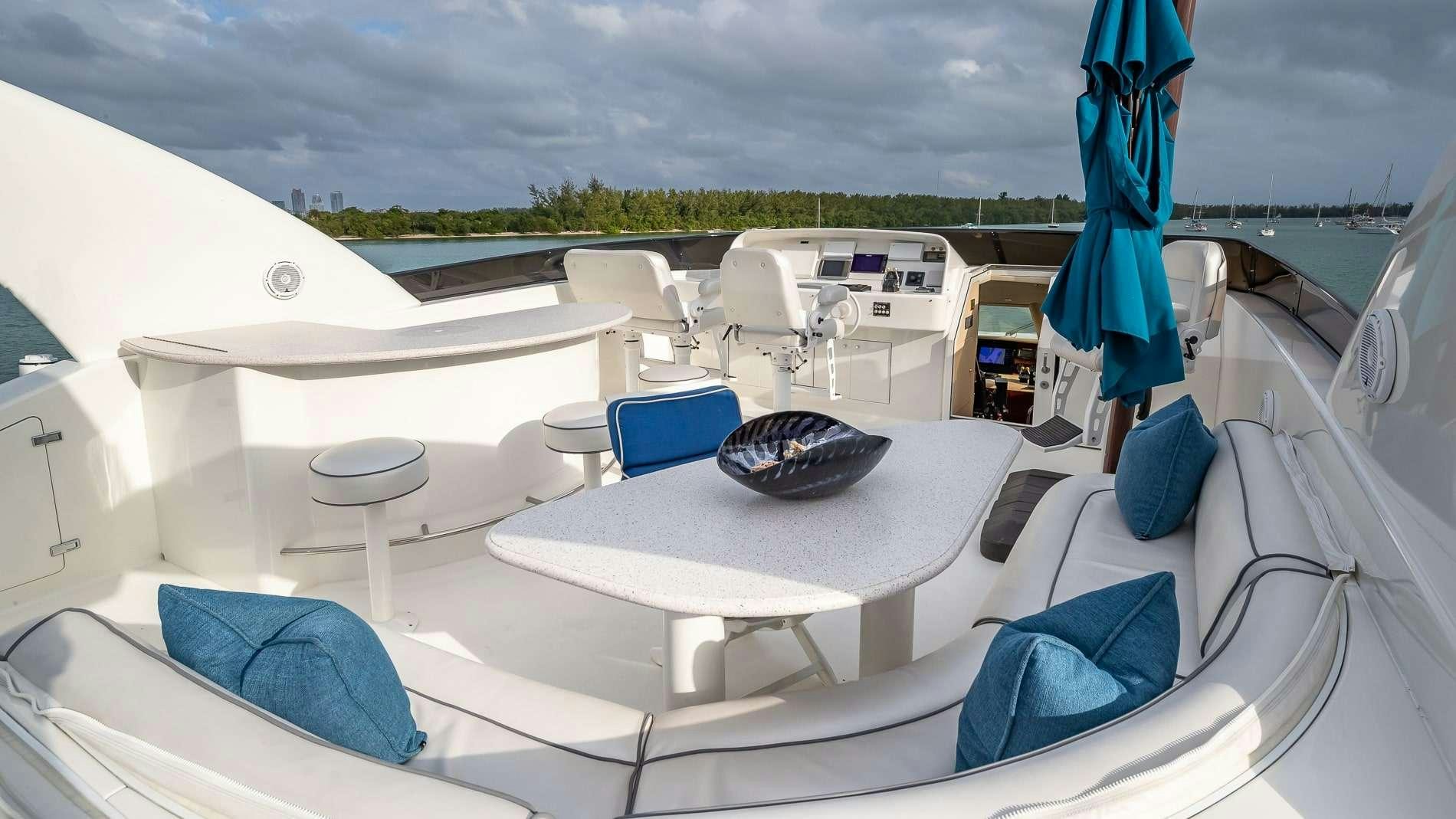 a boat with a plate on it aboard IV TRANQUILITY Yacht for Charter