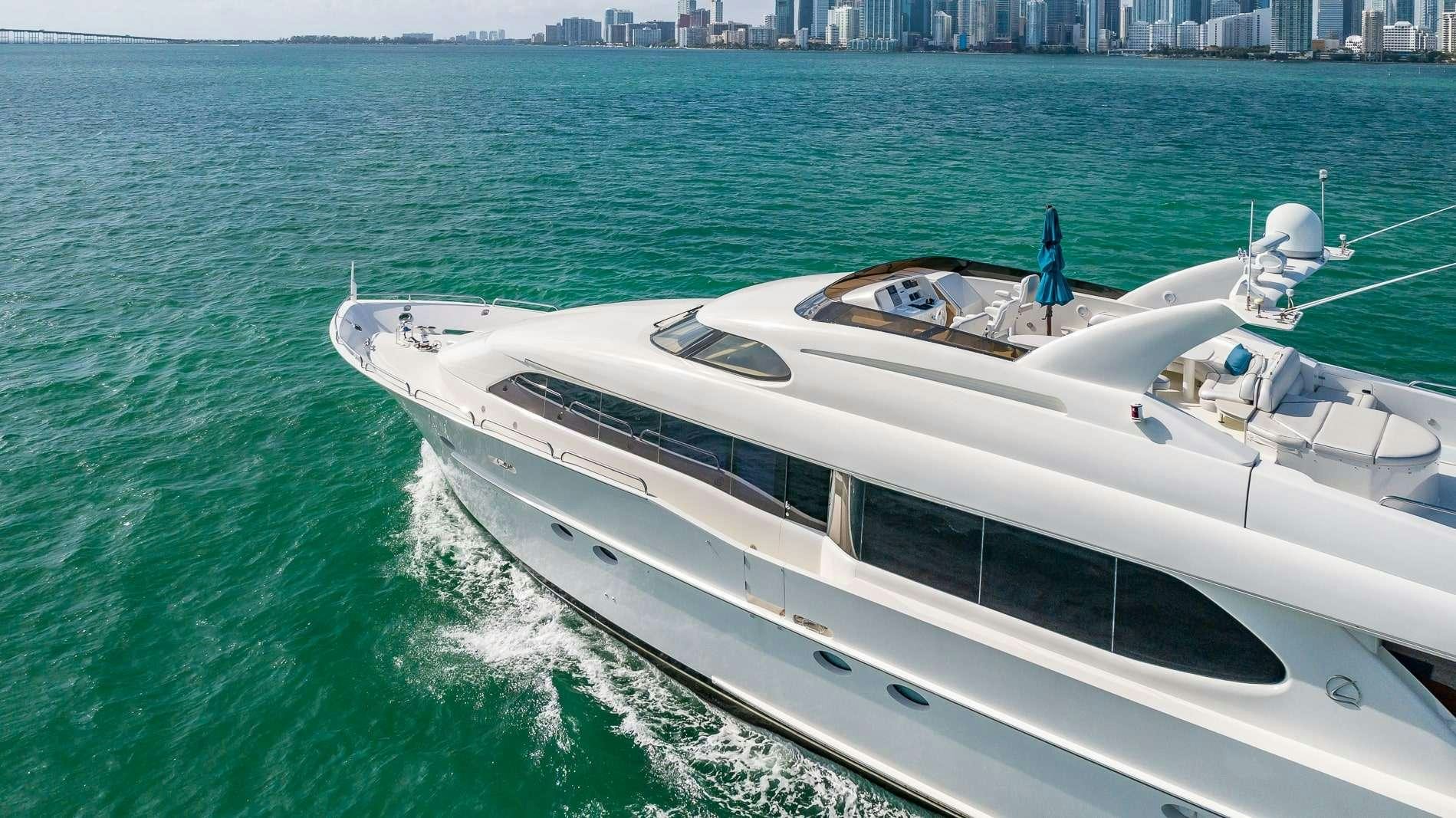 a white yacht in the water aboard IV TRANQUILITY Yacht for Charter
