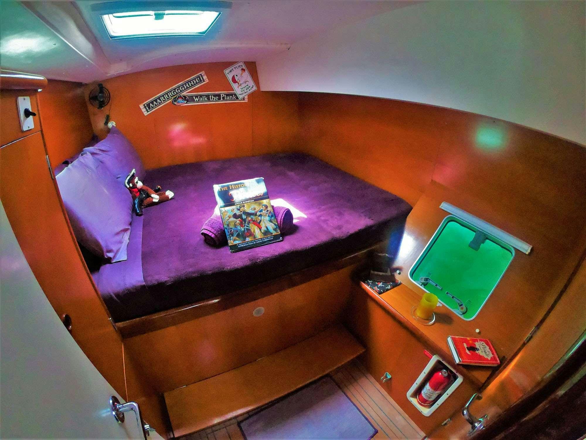 a person standing in a room aboard GUIDING LIGHT Yacht for Charter