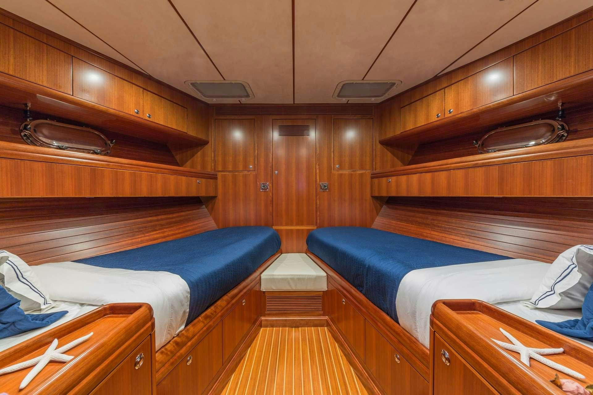a room with bunk beds aboard ASTURIAS Yacht for Charter