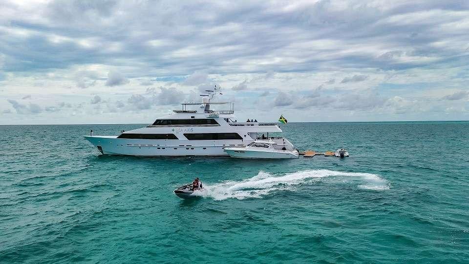 a boat on the water aboard SEA AXIS Yacht for Charter