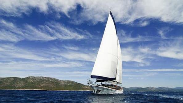 a sailboat in the water aboard CLEAR EYES Yacht for Charter