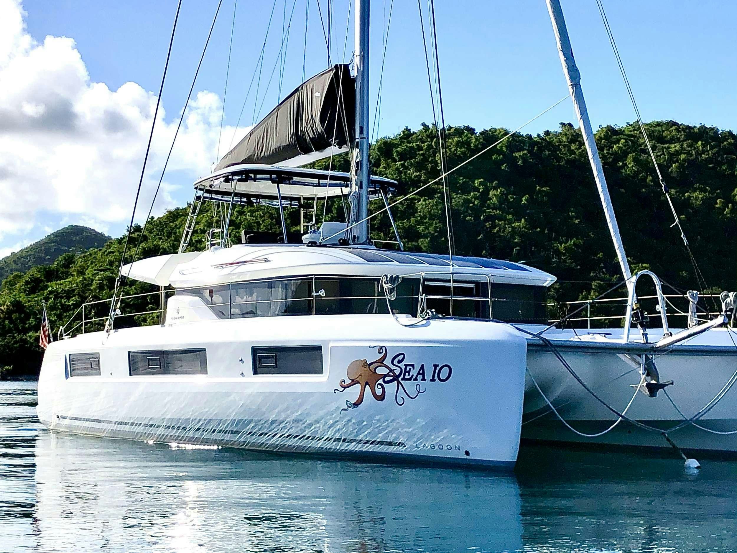 a boat on the water aboard SEA IO Yacht for Charter