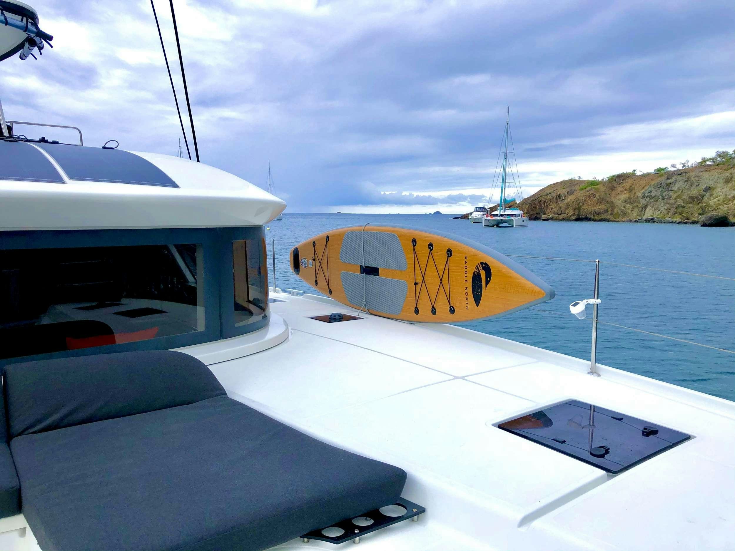 a boat on the water aboard SEA IO Yacht for Charter
