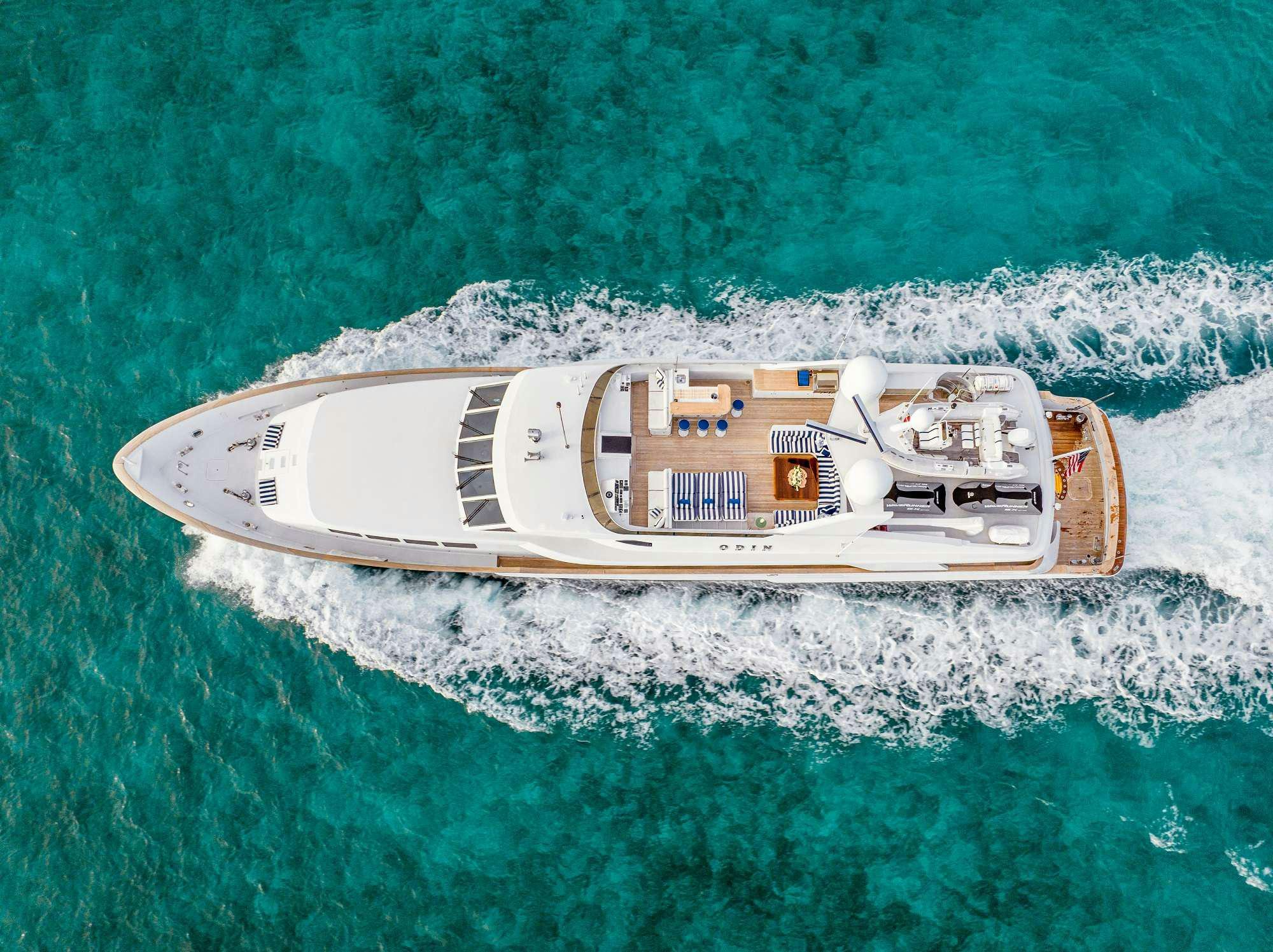 a ship in the water aboard ODIN Yacht for Charter