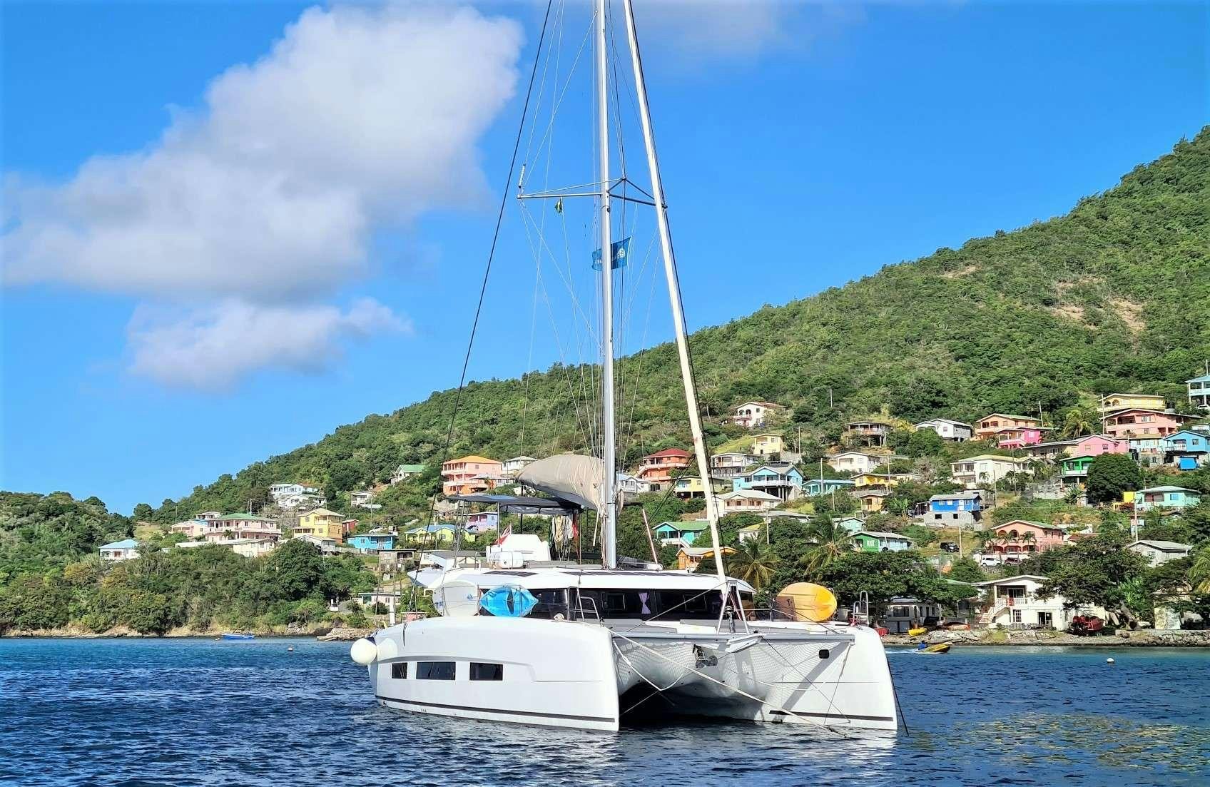 a boat on the water aboard NeuroSeas Yacht for Charter