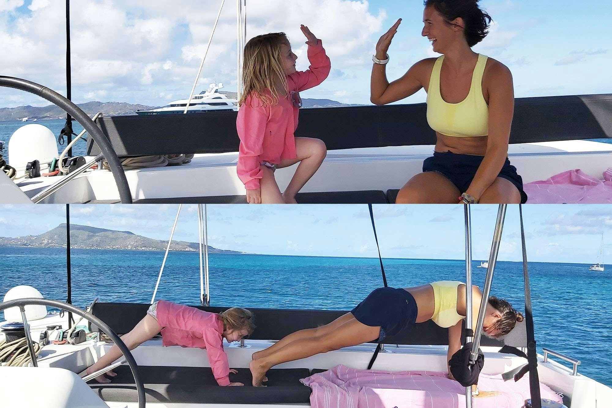 a group of people on a boat aboard NeuroSeas Yacht for Charter