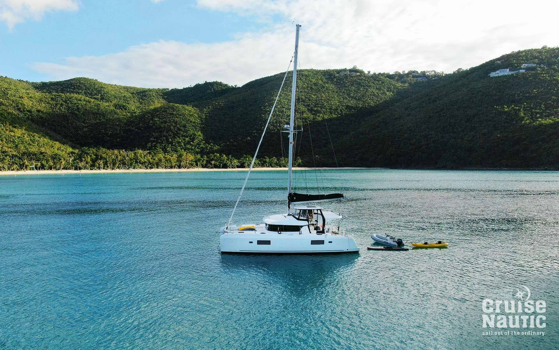 a boat sailing on the water aboard CruiseNautic Yacht for Charter