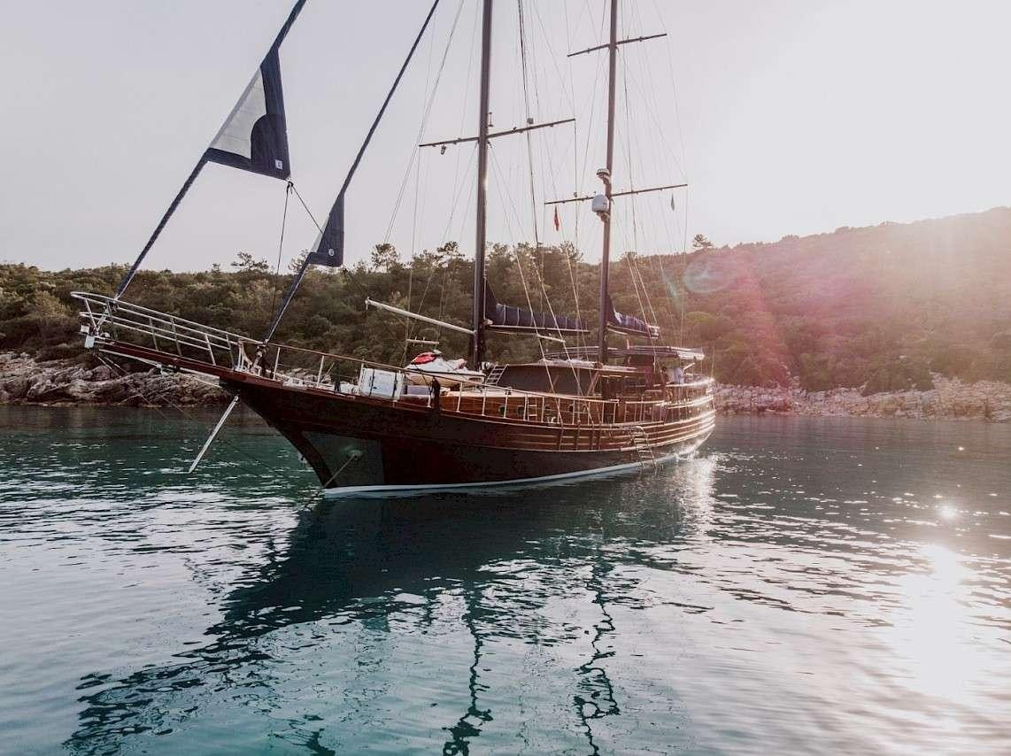 a boat on the water aboard CAPRICORN 1 Yacht for Charter
