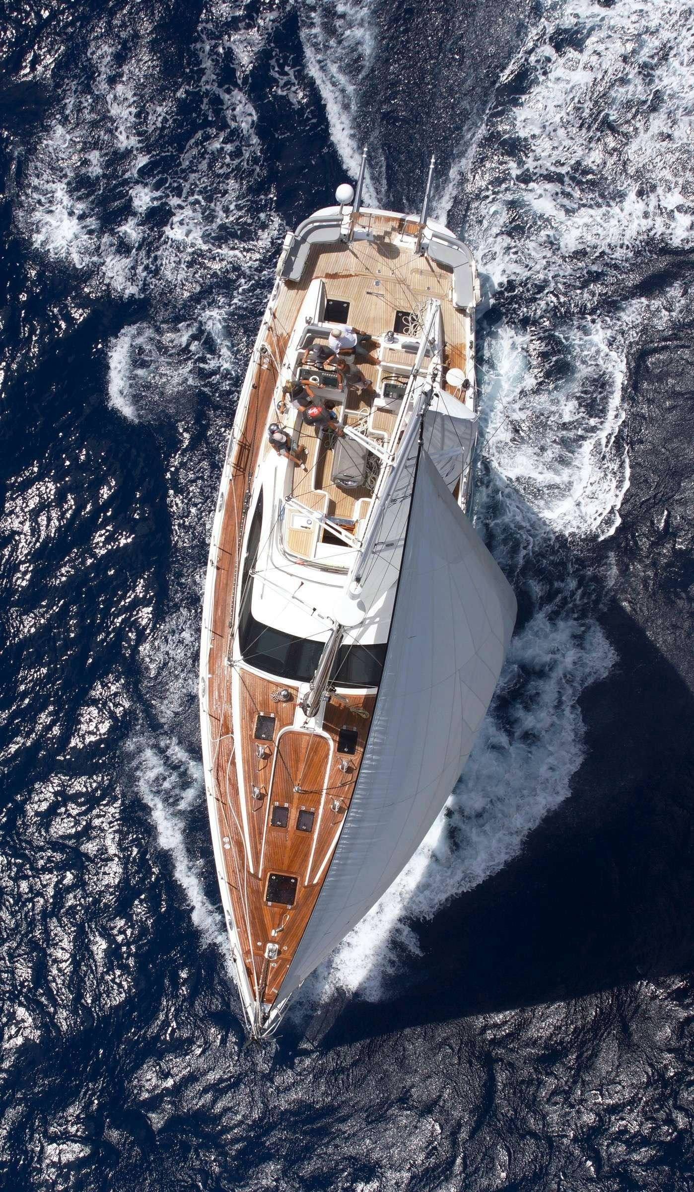 a boat on the water aboard LATITUDE Yacht for Charter