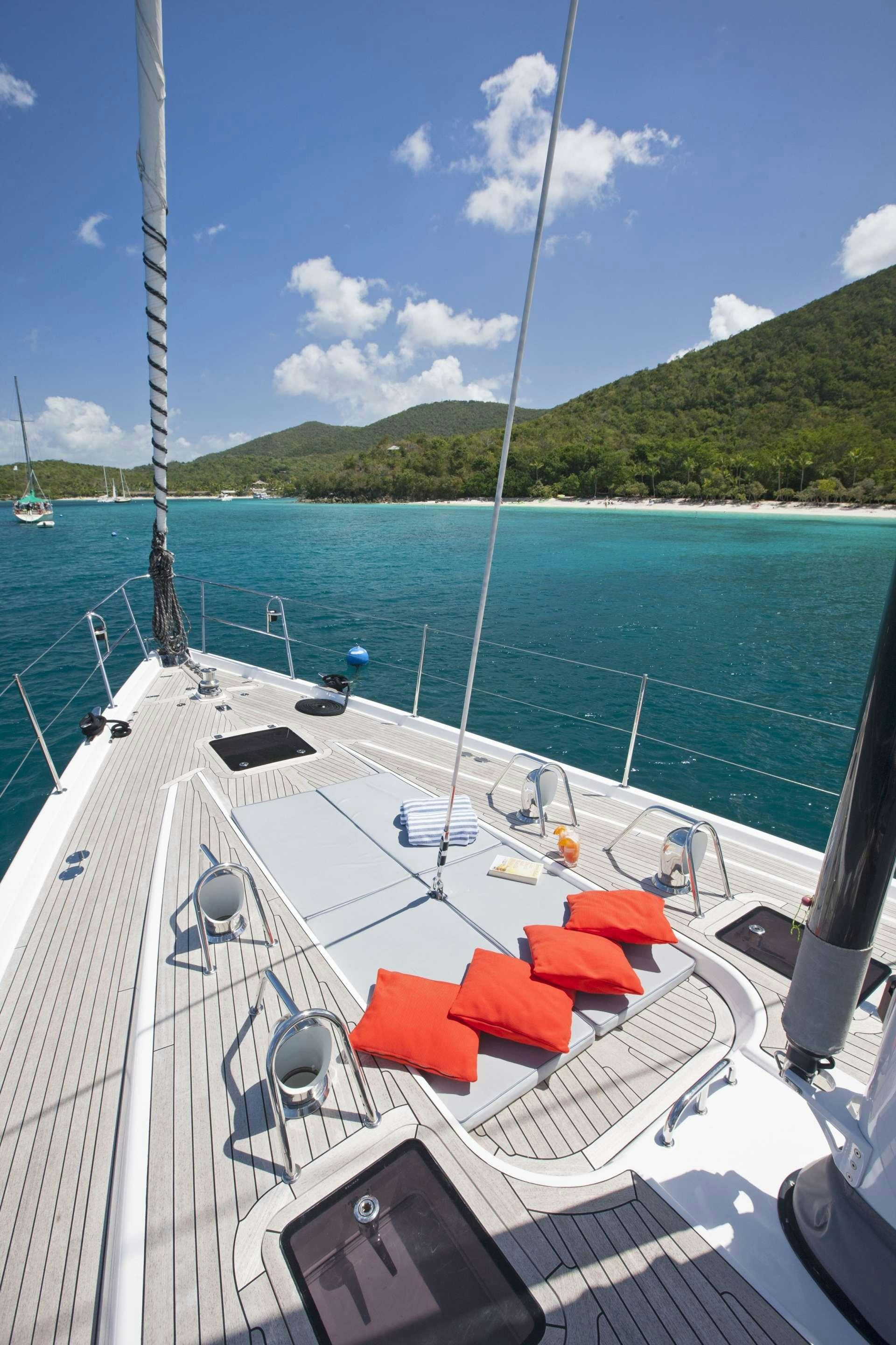 a boat on the water aboard LATITUDE Yacht for Charter