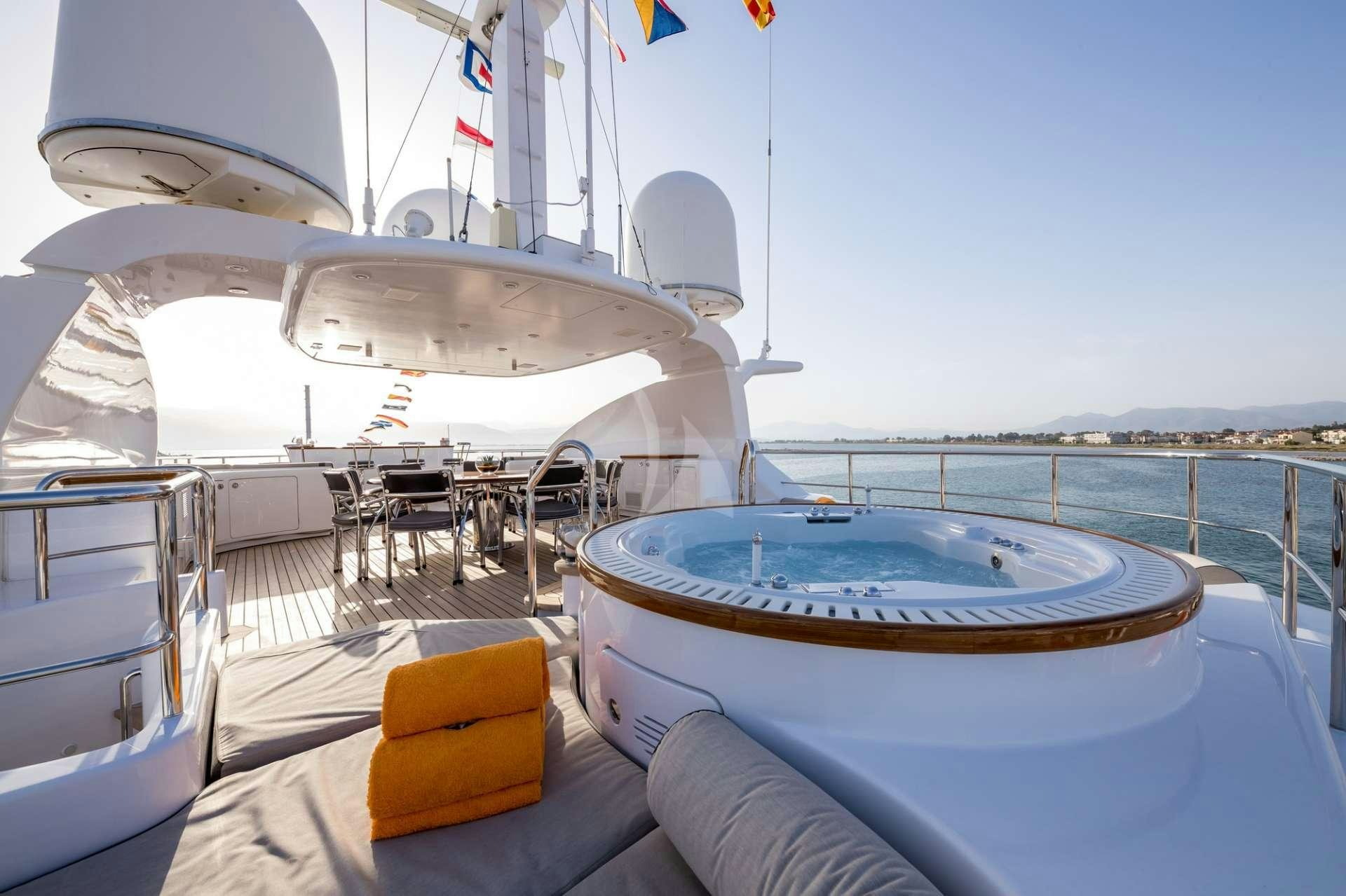 a boat on the water aboard MAGENTA M Yacht for Charter