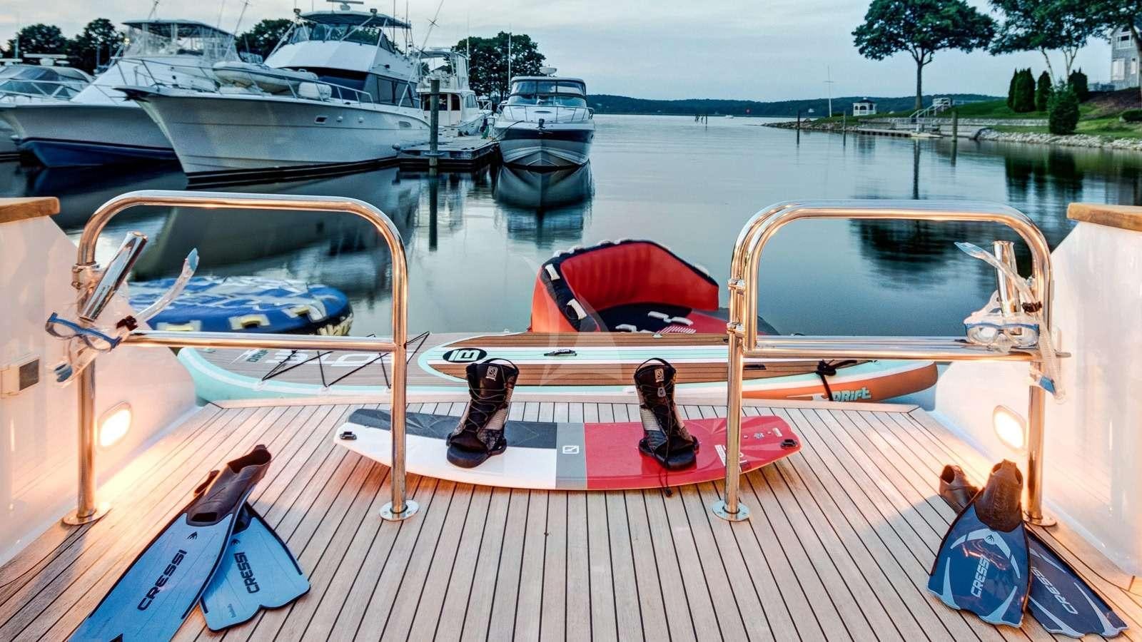 a boat on the water aboard XOXO Yacht for Charter