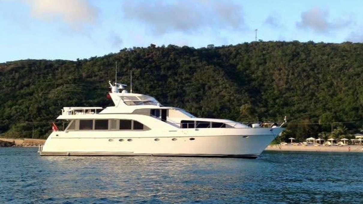 a boat on the water aboard PRIME TIME Yacht for Charter