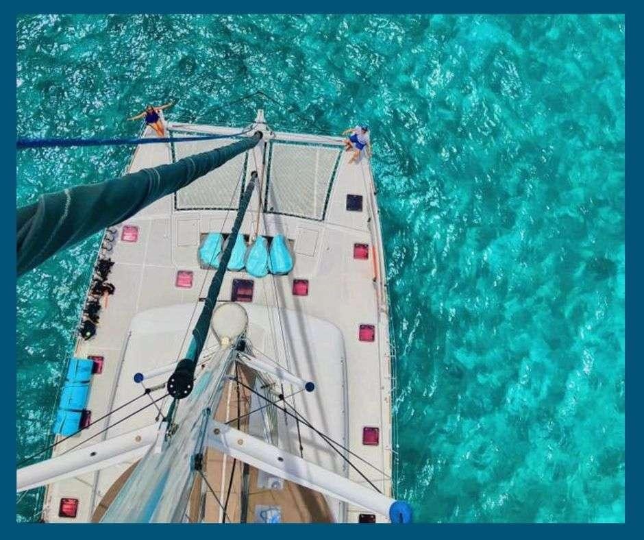 a boat in the water aboard VIRAMAR Yacht for Charter