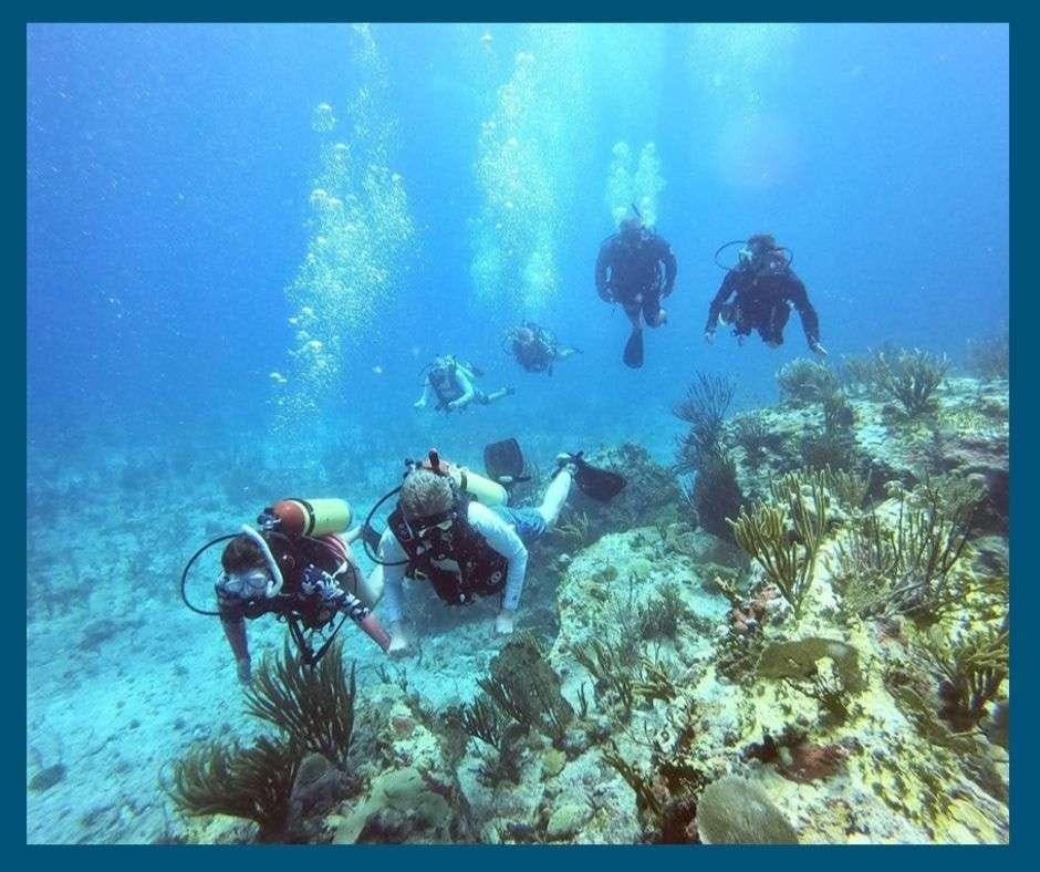 scuba divers swimming in the sea aboard VIRAMAR Yacht for Charter