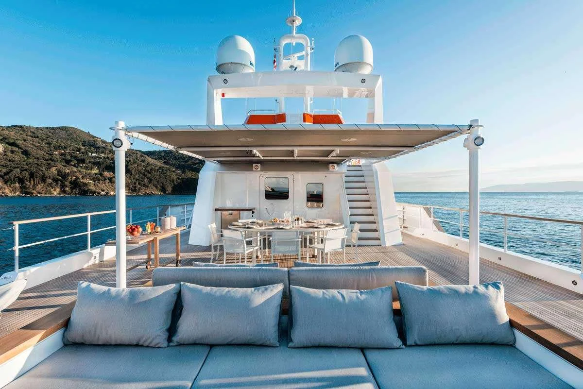 a boat on a boat aboard GENESIA Yacht for Charter
