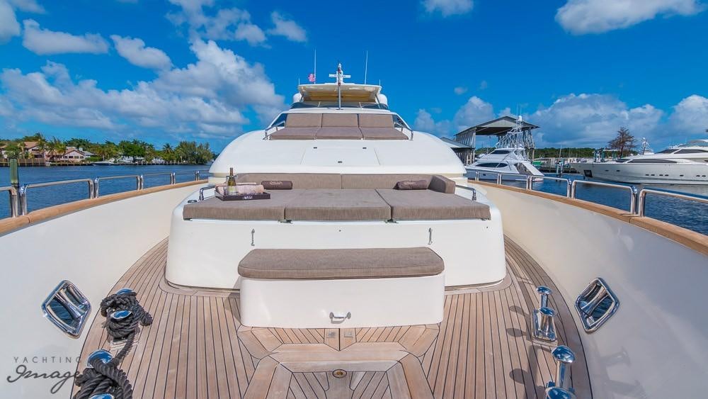 a boat on a dock aboard 105 YCG Yacht for Charter