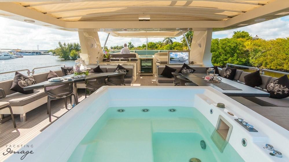 a pool table in a room aboard 105 YCG Yacht for Charter