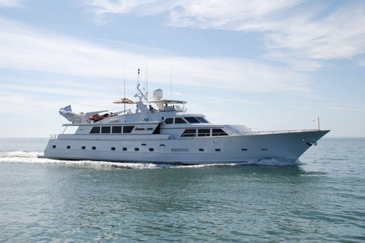 a white yacht on the water aboard PURE KNIGHT LIFE Yacht for Charter