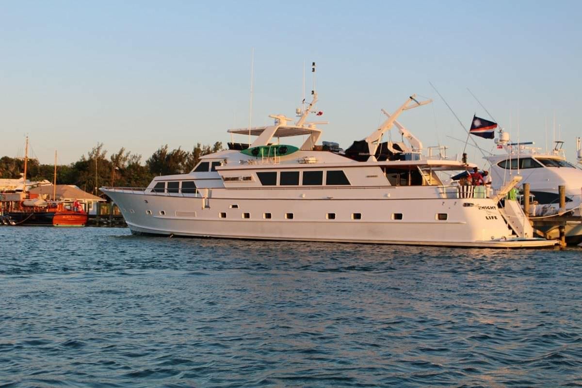 a boat in the water aboard PURE KNIGHT LIFE Yacht for Charter
