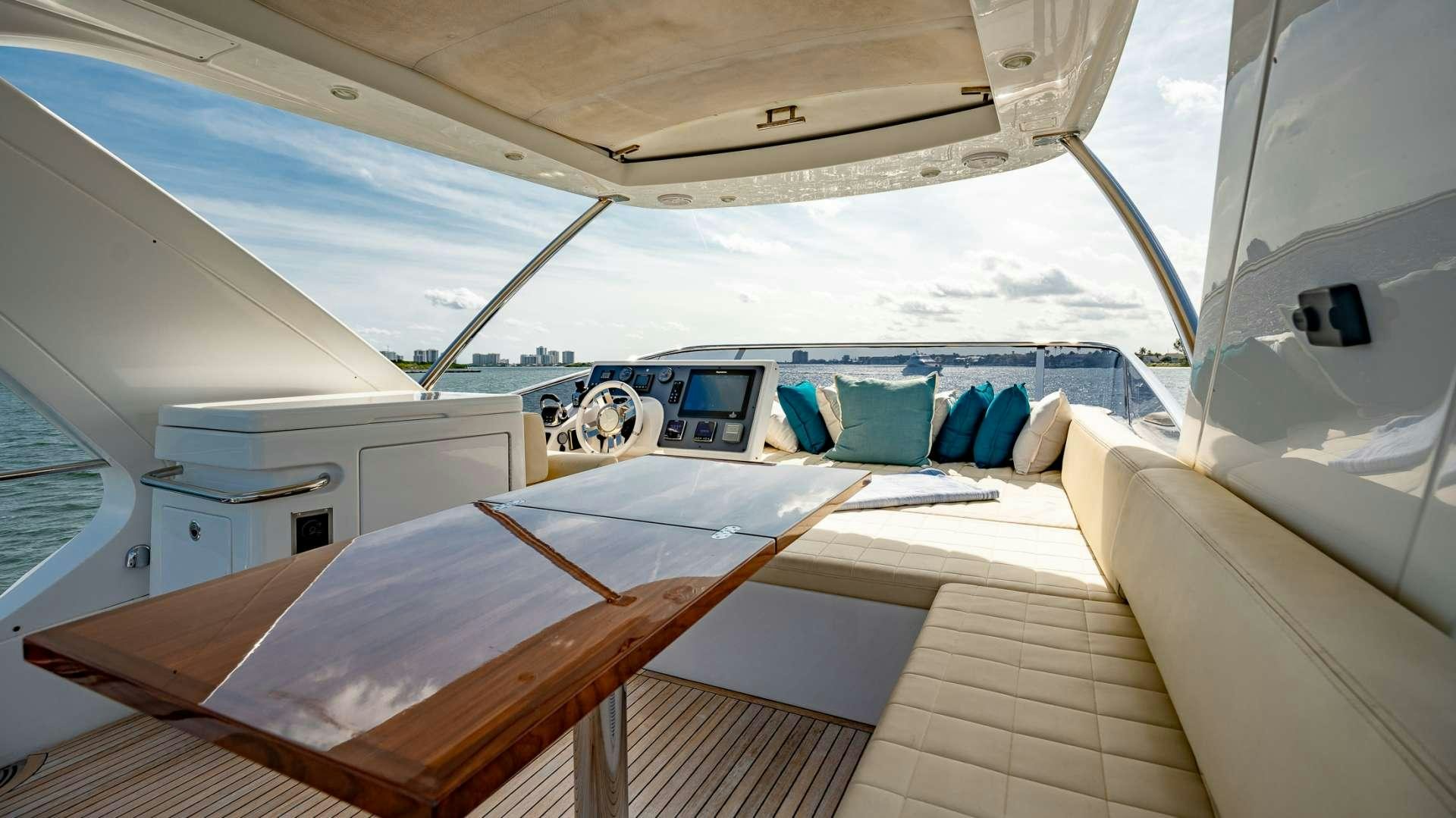 a boat with a large bed aboard ROLLIN DEEP Yacht for Charter
