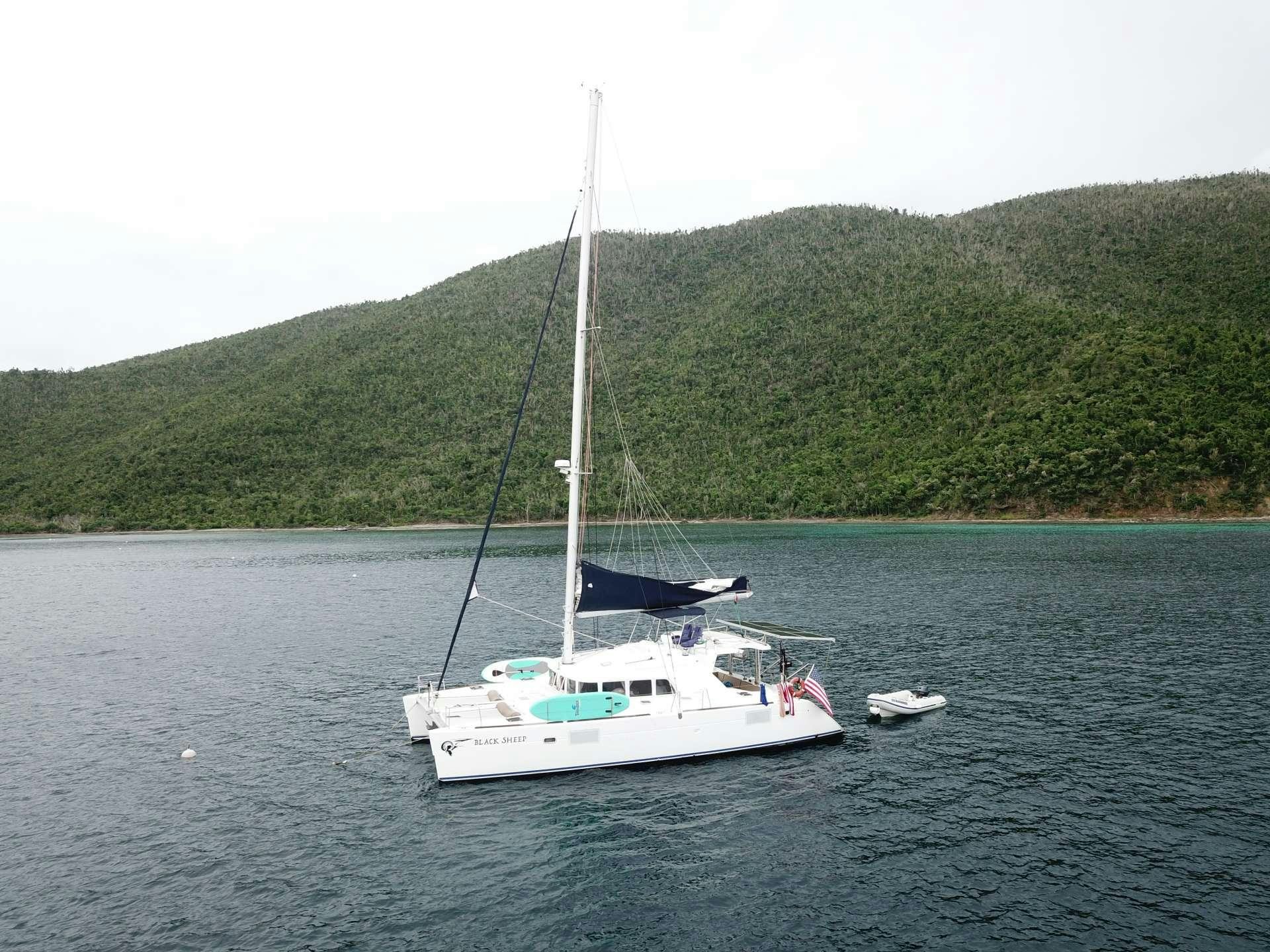 a boat on the water aboard BLACK SHEEP Yacht for Charter