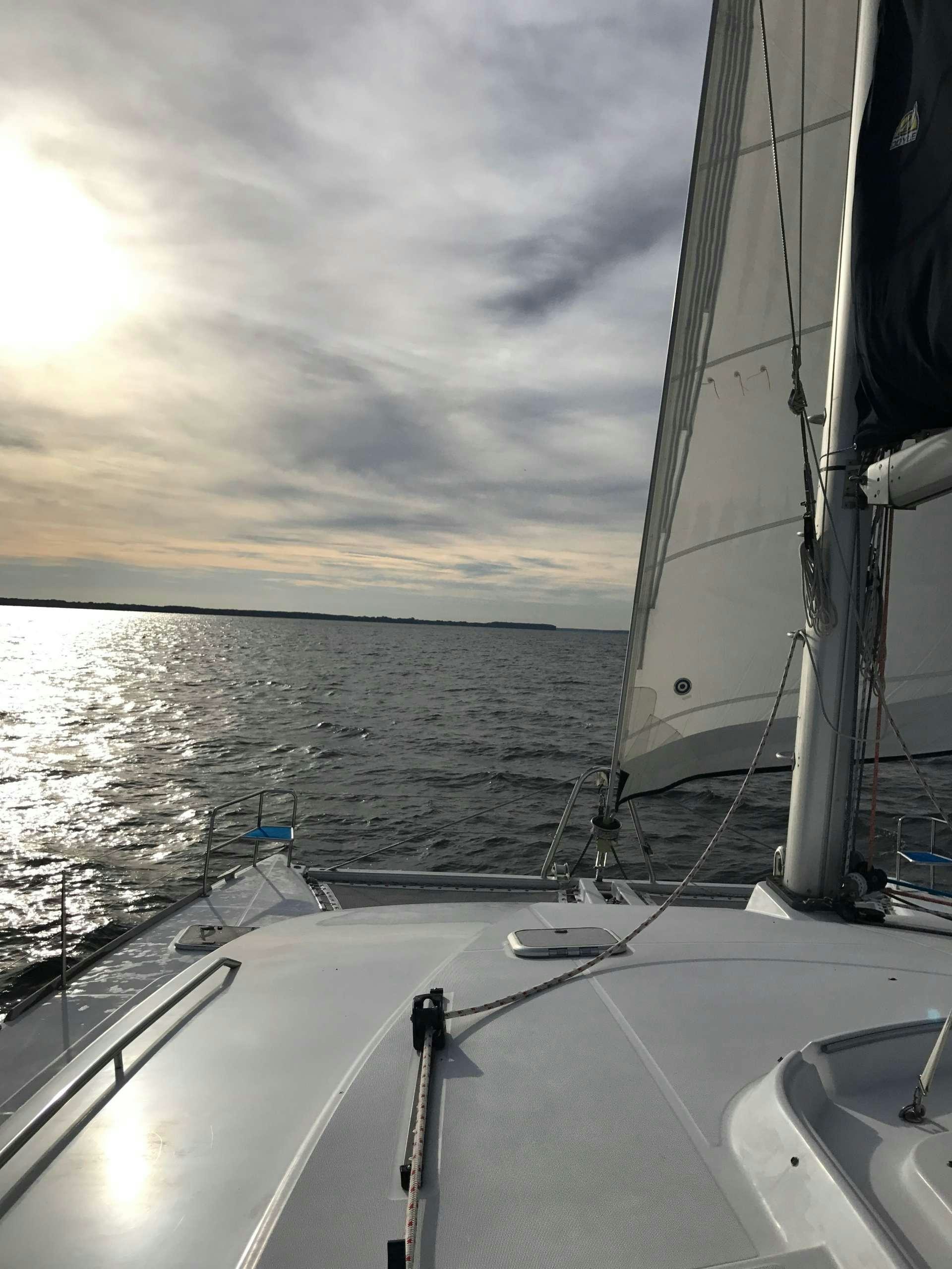 a boat on the water aboard BLACK SHEEP Yacht for Charter