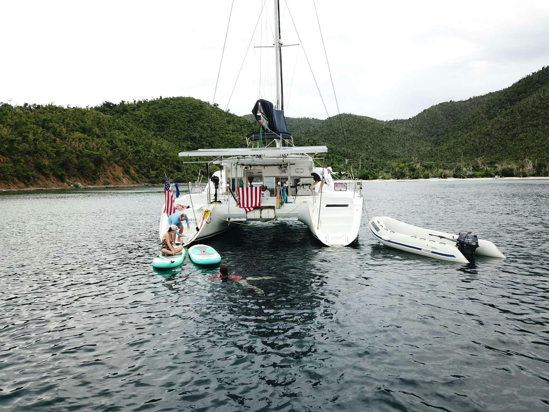 a boat on the water aboard BLACK SHEEP Yacht for Charter