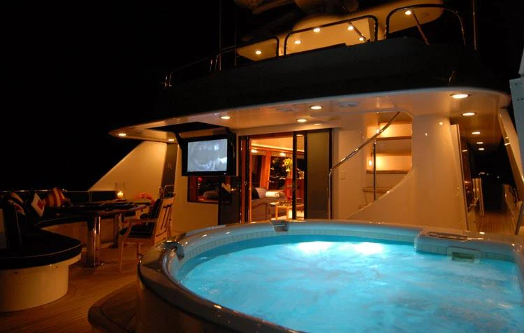a pool in a room aboard DONA LOLA Yacht for Charter