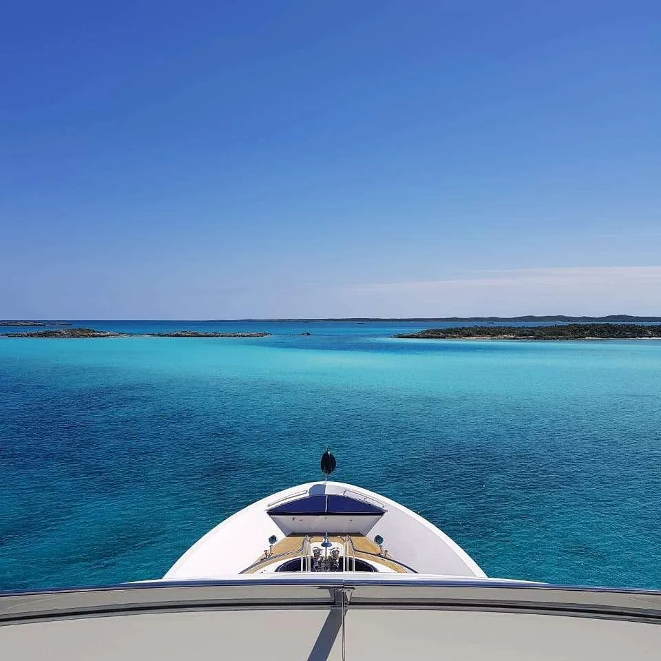 a boat on the water aboard DONA LOLA Yacht for Charter
