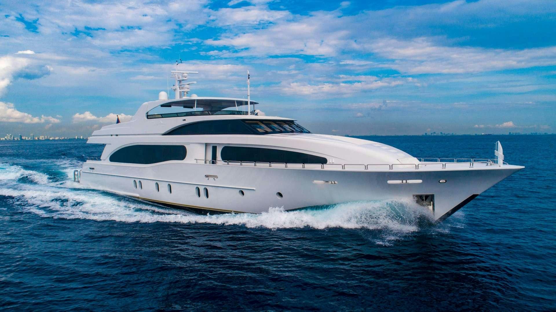 a white yacht on the water aboard CAMILLE Yacht for Charter