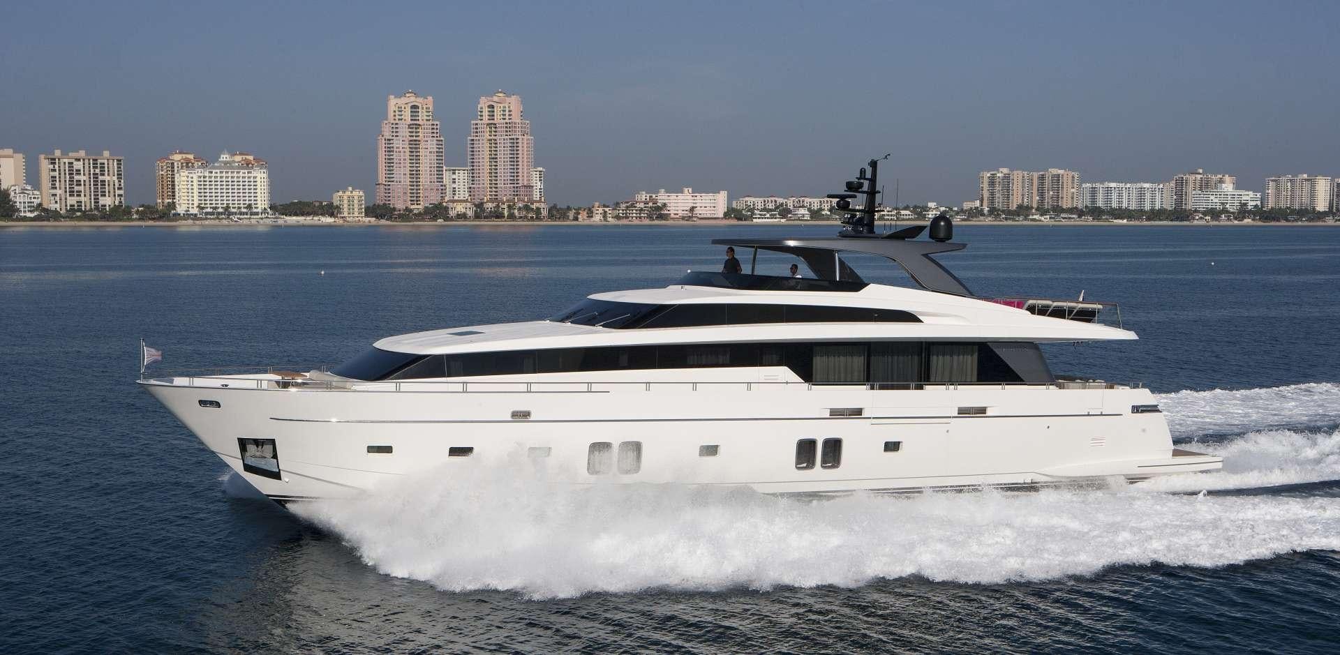 a white yacht on the water aboard NOTORIOUS Yacht for Charter