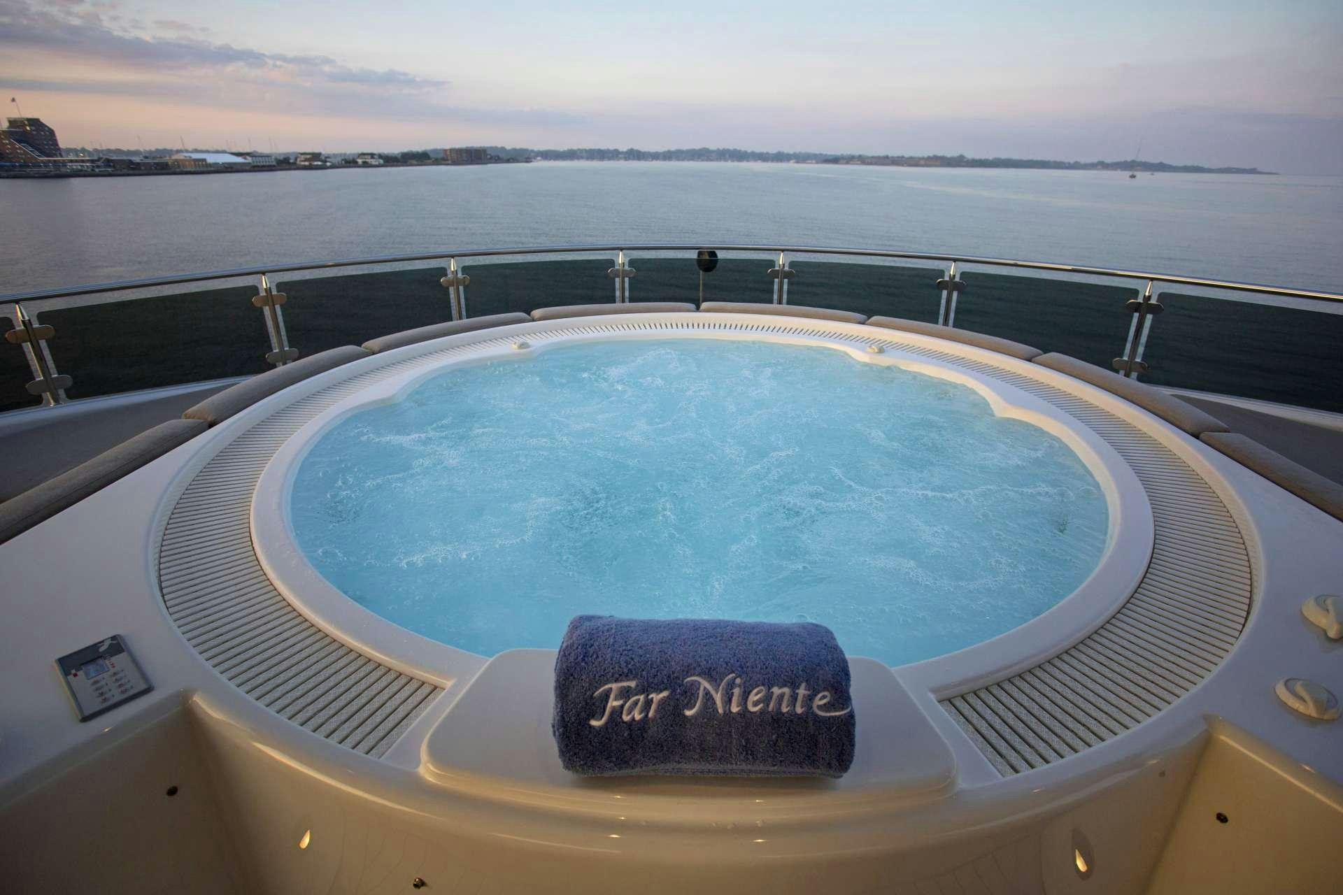 a swimming pool on a boat aboard FAR NIENTE Yacht for Charter