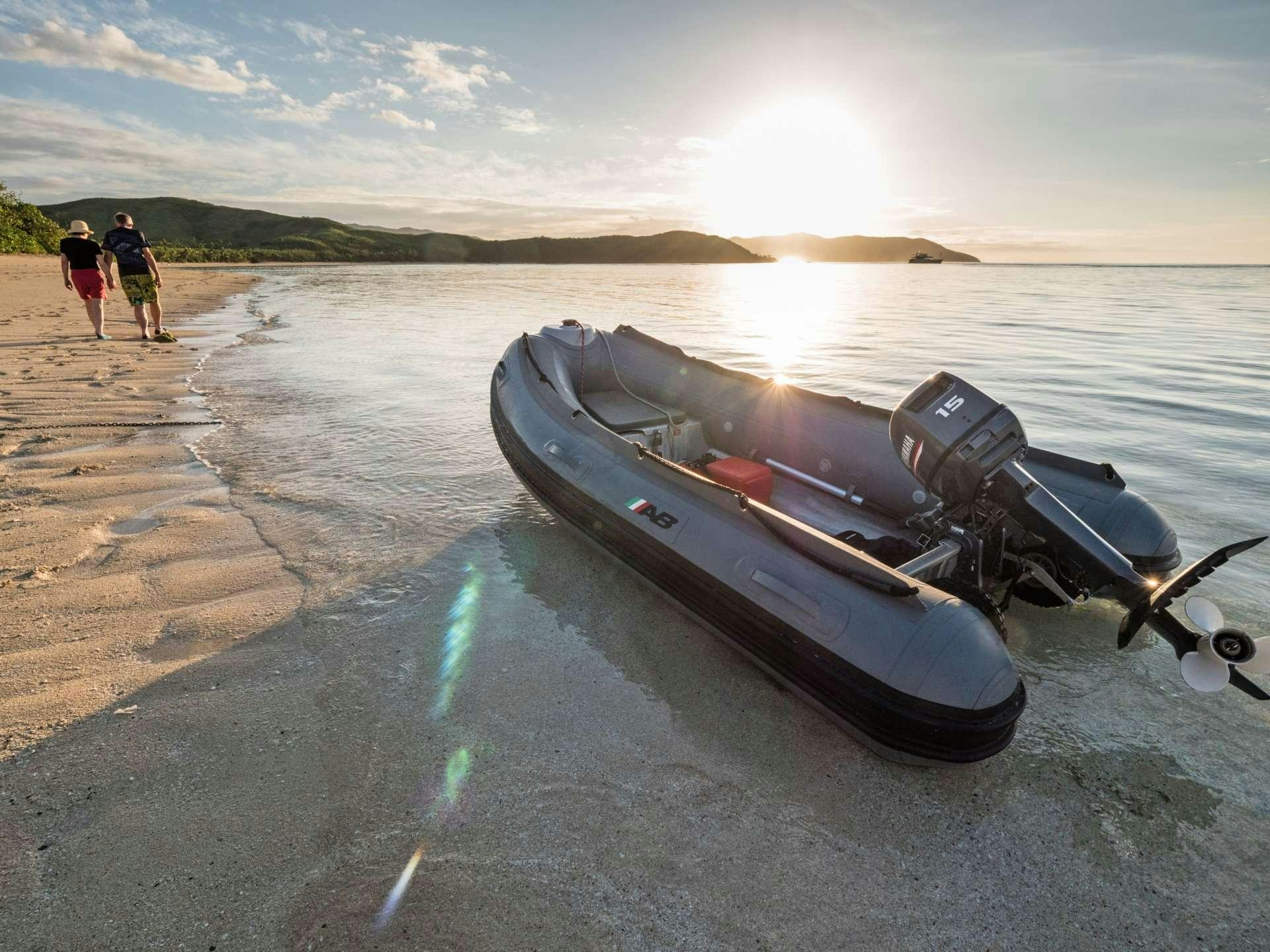 a boat on the water aboard GREY WOLF Yacht for Charter