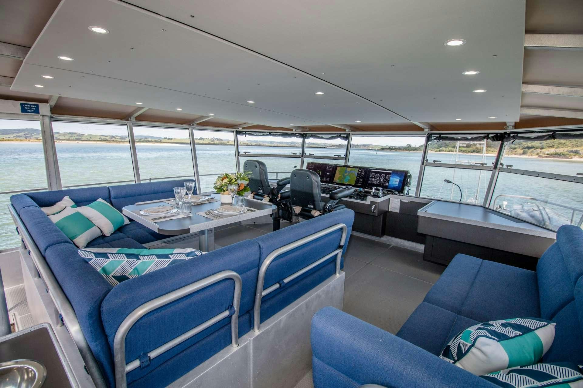 inside of a boat aboard GREY WOLF Yacht for Charter