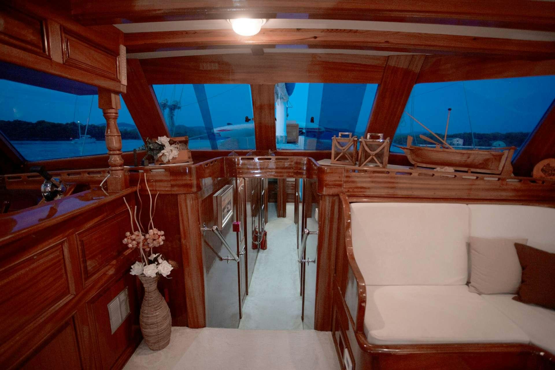 inside of a boat aboard Malena Yacht for Charter