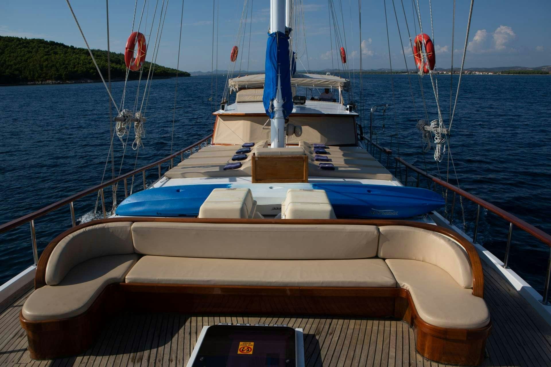a boat on the water aboard Malena Yacht for Charter
