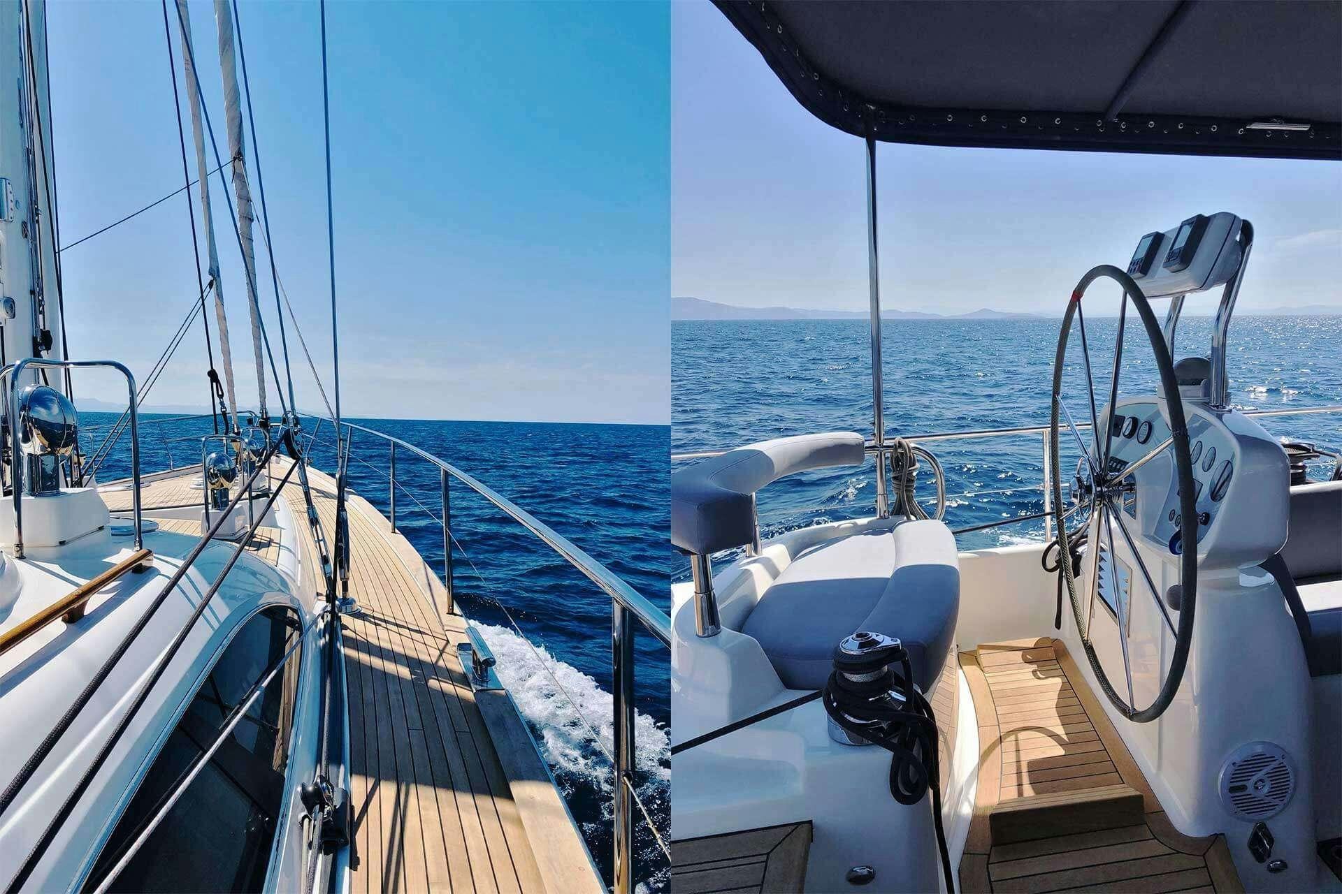 a boat on the water aboard MUSTIQUE Yacht for Charter