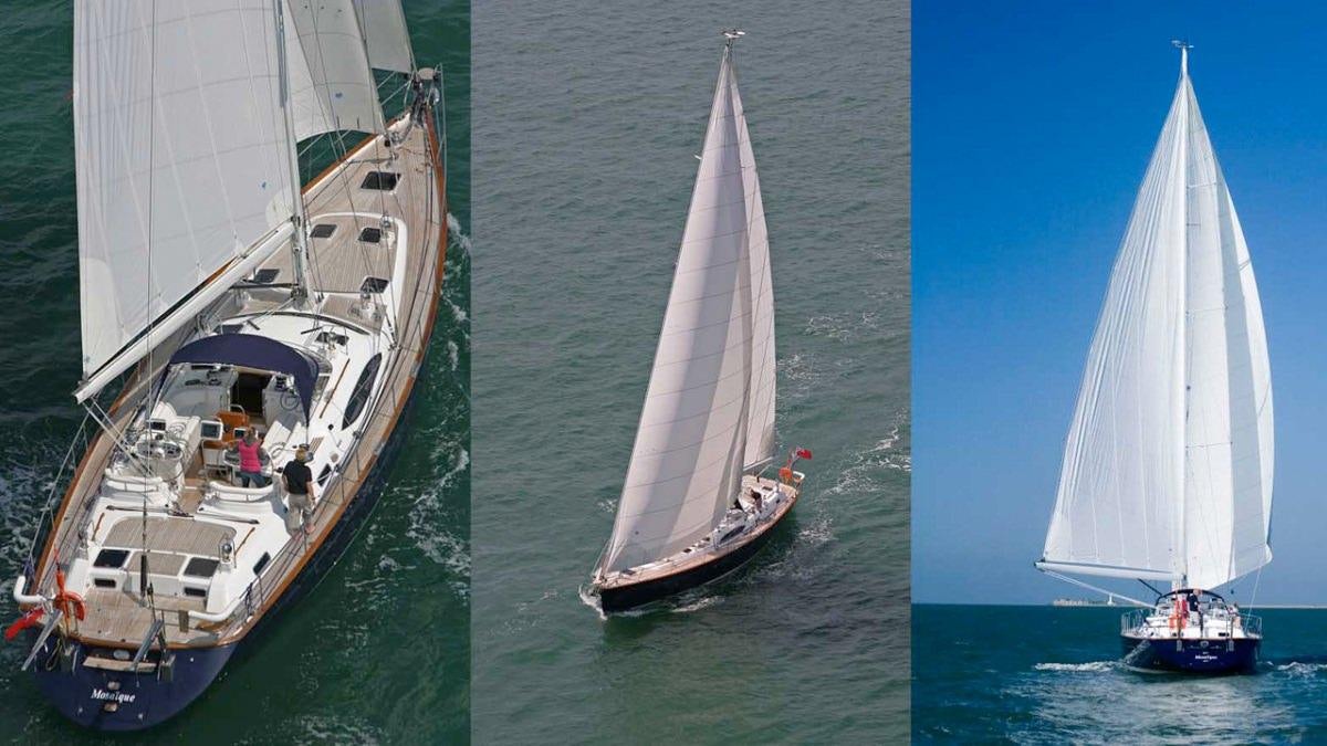 a group of sailboats on the water aboard MUSTIQUE Yacht for Charter