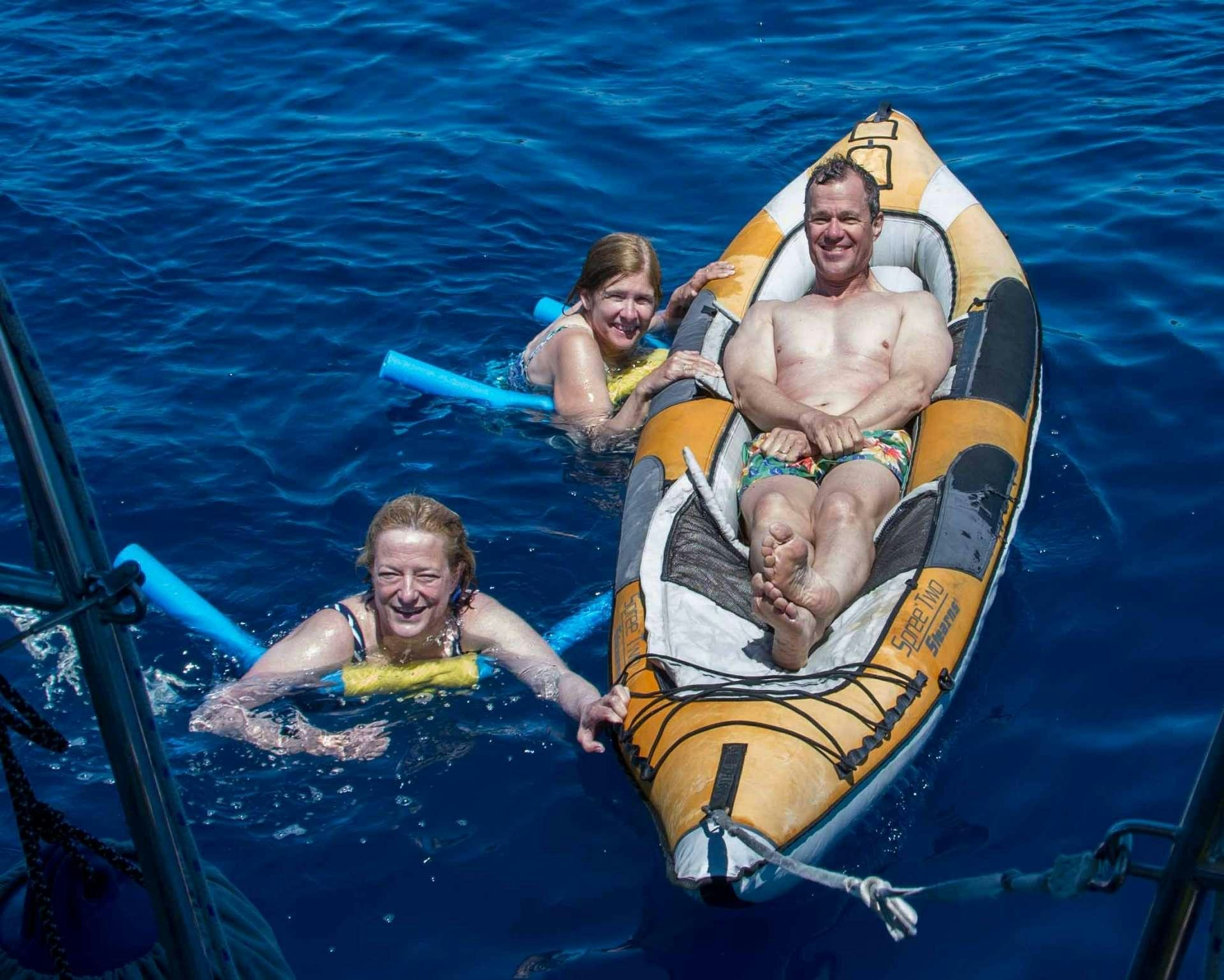 a group of people in a boat aboard ANAHITA Yacht for Charter