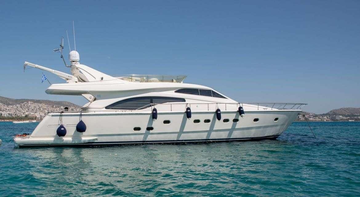 a white yacht in the water aboard ANANAS Yacht for Charter