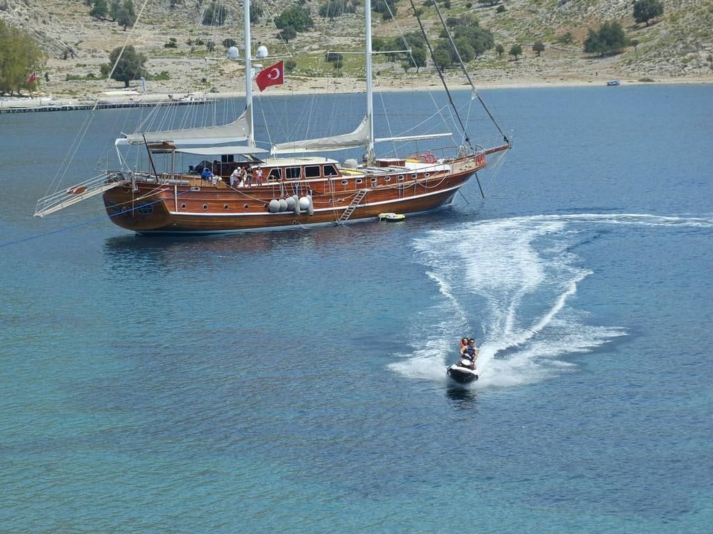 a boat on the water aboard KAPTAN MEHMET BUGRA Yacht for Charter