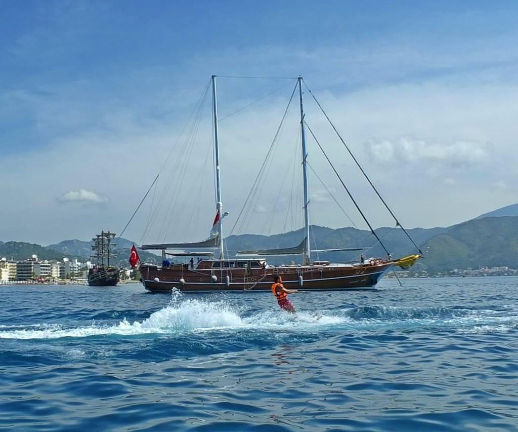 a boat in the water aboard KAPTAN MEHMET BUGRA Yacht for Charter