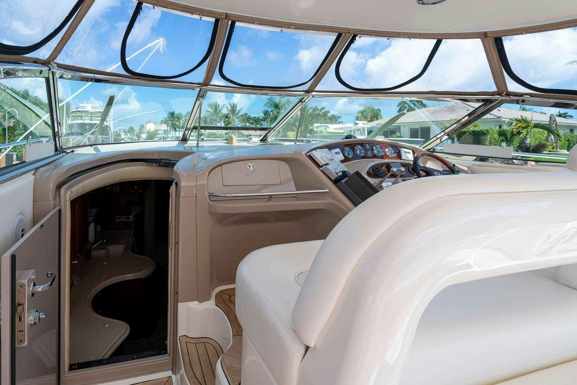 the interior of a car aboard XOXO Yacht for Charter