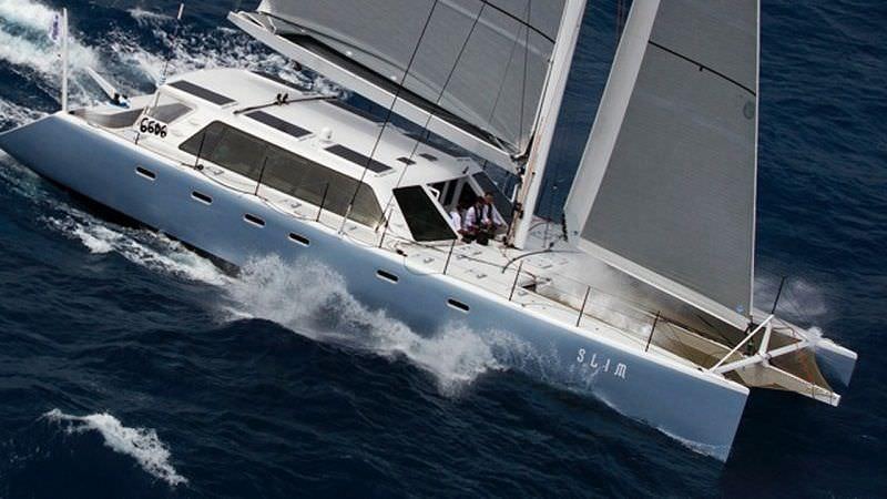 a boat on the water aboard SLIM Yacht for Charter