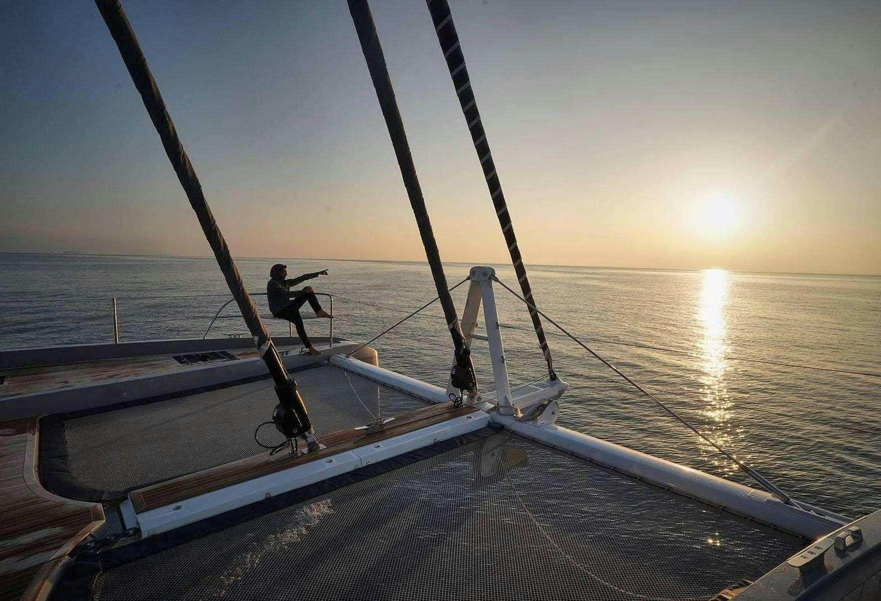 a person on a boat aboard BABAC Yacht for Charter